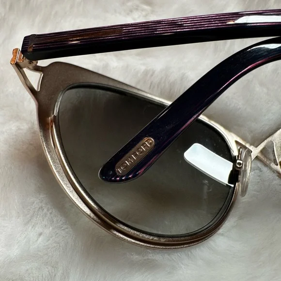 Tom Ford Purple and gold Sunglasses - Picture 11 of 15